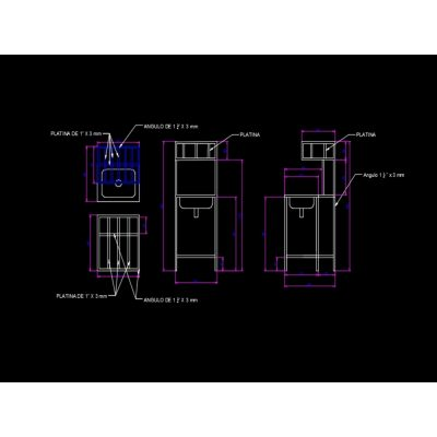 Estructura de lavamanos de desinfeccion