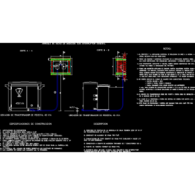 Arrangement of measurement niche with general medium voltage switch 45 kva