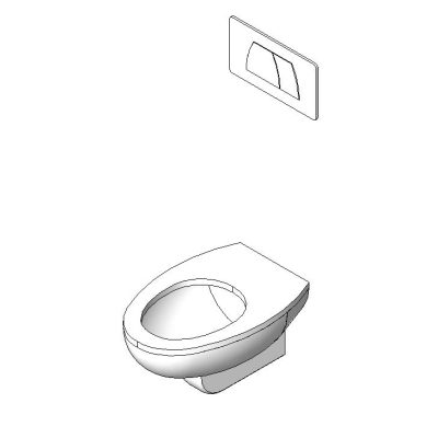 Inodoro con cisterna empotrada 3d