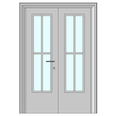 Puerta Doble con Cristales Modernos