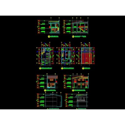 Plano de casa residencial de dos pisos