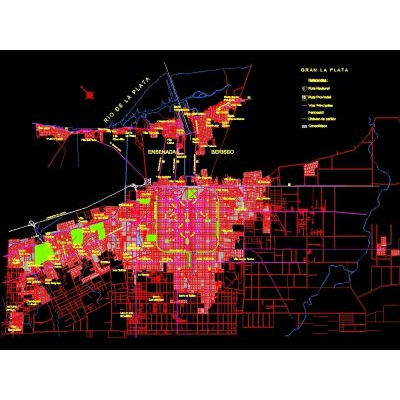 Plano de la ciudad de la plata - argentina