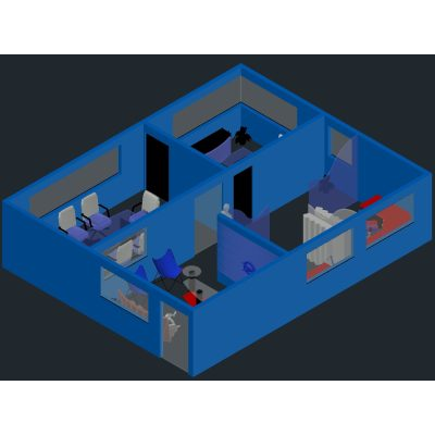 3D Design of Modern Office