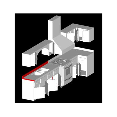 Cocina integral 3d