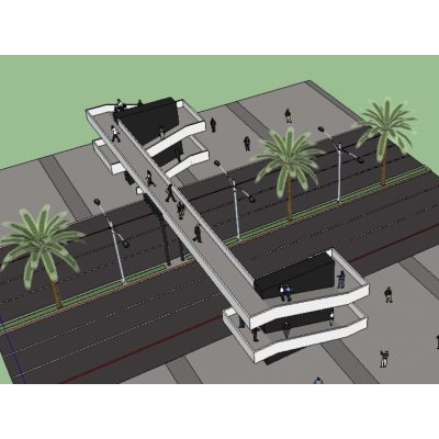 Modelo de puente peatonal infraestructura