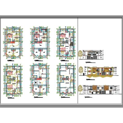 Plano Completo de Departamentos de 2 Niveles