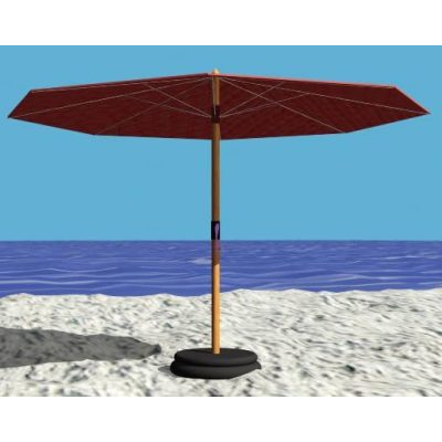 Sombrilla de playa con manivela.