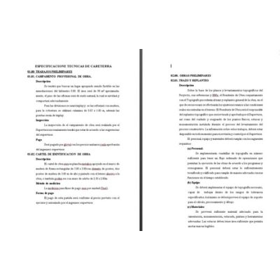 Especificaciones tecnicas de carretera doc