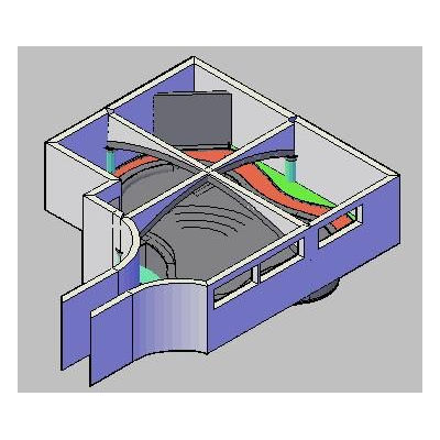 Piscina aquecida - cubierta - 3d