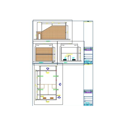 Plano de la cancha de squash y detalles de elevación