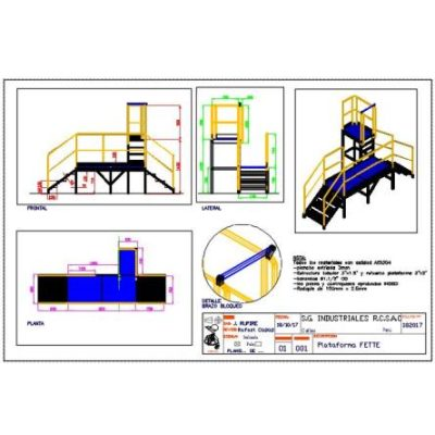 Plataforma - escalera inoxidable