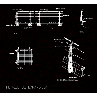 Detalle de barandilla de acero