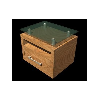 Mesa de noche 3d con materiales