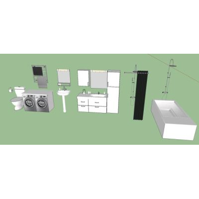 Mobiliario baños 3d