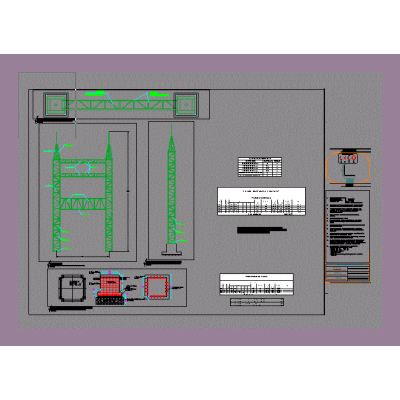 Detail of structures and foundations of electrical substation
