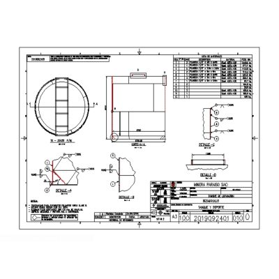 Tanque 20x20 para lixiviacion