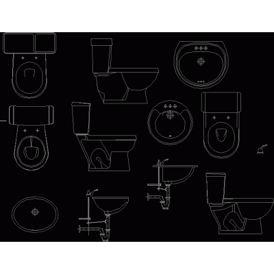 Coleccion de Bloques para Sanitarios 2D