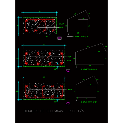 Columnas en hormigon (secciones rectangulares)
