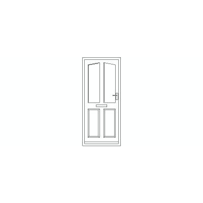 Puerta Cristalera En Alzado, Modelo 06