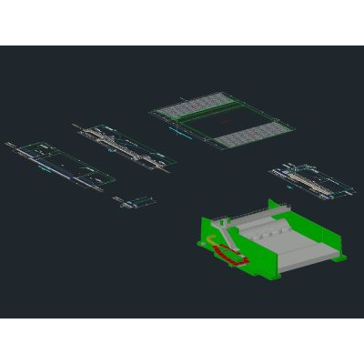 Bocatoma 3d con canal de derivacion + desarenador 3d
