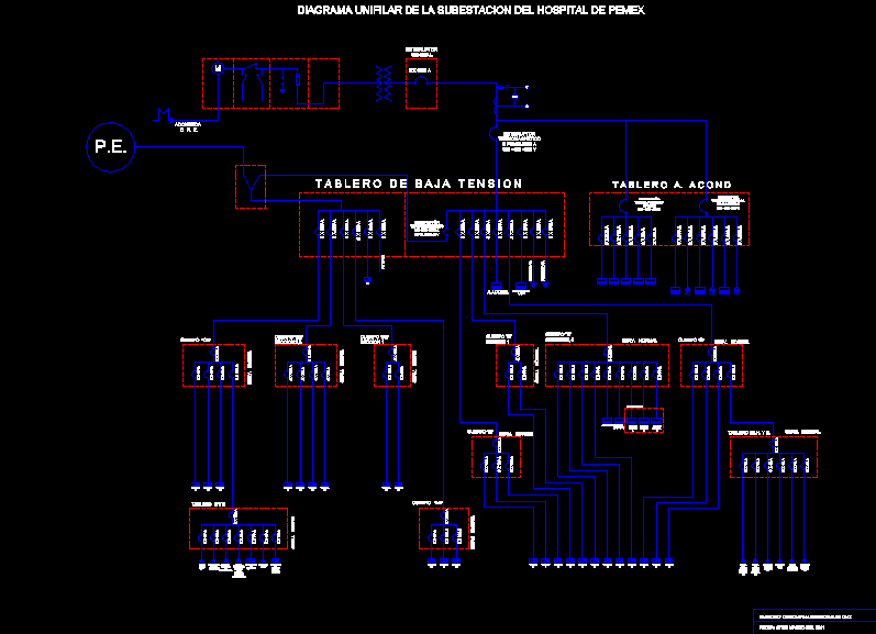 Diagrama Unifilar De Subestação Elétrica Em Dwg Biblioteca Cad 4584