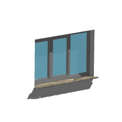 Ventana tres panos  210x210 3d