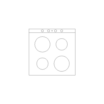 Cocina Vitroceramica Con 4 Fuegos, Mod. 4