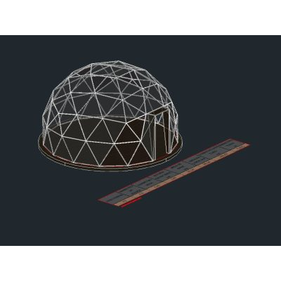 Geodesic dome frequency3 d=4.5 in autocad 2015