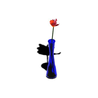 Florero de Cristal Azul con Tulipan