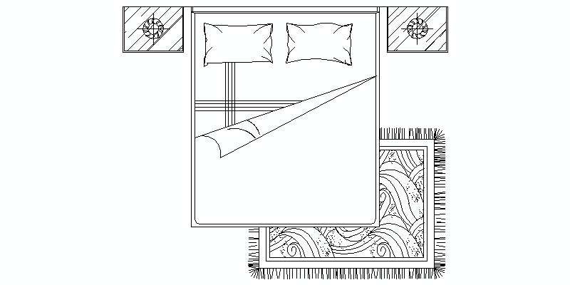 Double Bed 173 Cm, Plan View