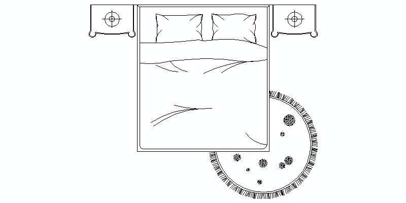 Double Bed 180 Cm, Plan View