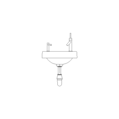 Lavabo Visto En Alzado Frontal, Con Jabonera