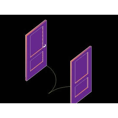 Elegante Puerta Doble en 3D