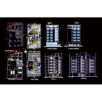 Edificio de 7 pisos completo zip
