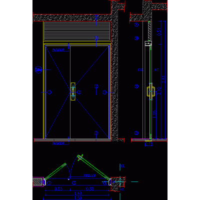 Puerta doble con pasador