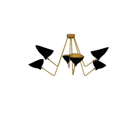 Lampara de techo tipo candelabro gong dino 3d