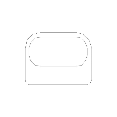 Lavabo Visto En Planta, Dimensiones 0,60×0,47 M