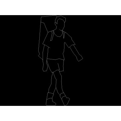 Silhouette di un camminatore in elevazione