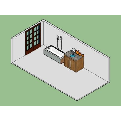 Modelo 3D de muebles de bano