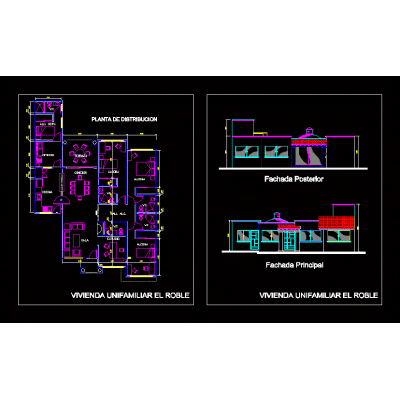 Plano de Casa Moderna El Roble