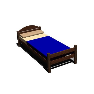 Cama de una plaza 3d