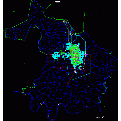 Mapa  hidrografico da cidade de chapeco brasil