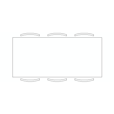 Mesa De Reunión Para 6 Personas Vista En Planta