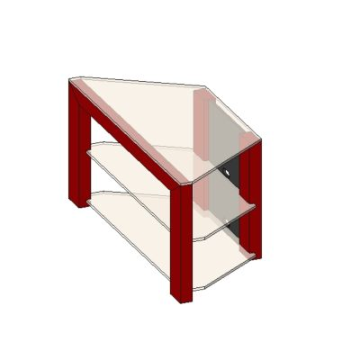 Mueble de cristal para television revit