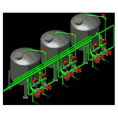 Tanque com válvula 3d