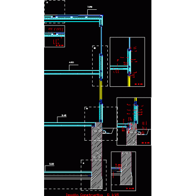 Corte por fachada - sistema constructivo de madera