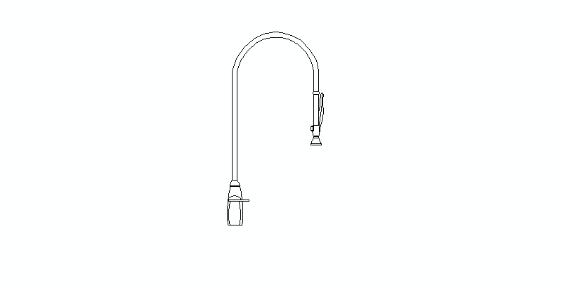Curved Spout Faucet For Elevated Industrial Sink