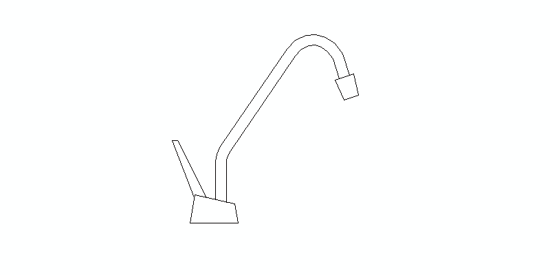 Kitchen Mixer Faucet, Seen in Side Elevation