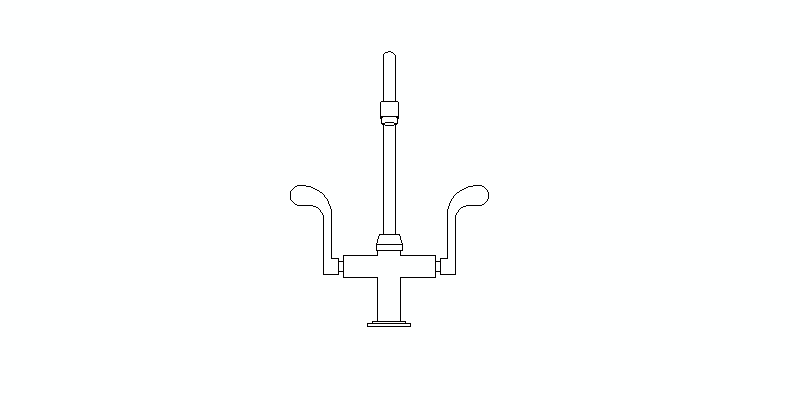 Kitchen Sink Faucet in Front Elevation