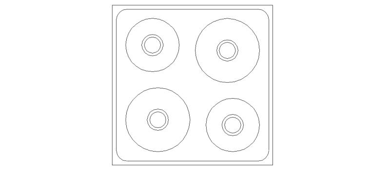 Placa Cerâmica Com 4 Queimadores, Mod. 3